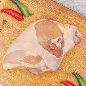 Ức gà có da, xương